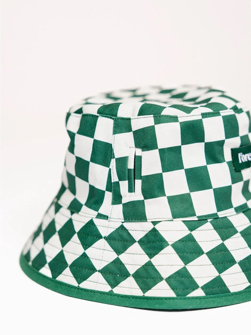 Fore All Green & White Checkerboard Bucket Hat Golf Hat
